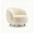 Nademsgskdhdkdj-Modern Velvet Ohrensessel, Gepolsterter Sessel Wohnzimmer, Bequemer Runder loungesessel mit 3 Beinen für Wohnzimmer, Schlafzimmer, Leseecke, Creme